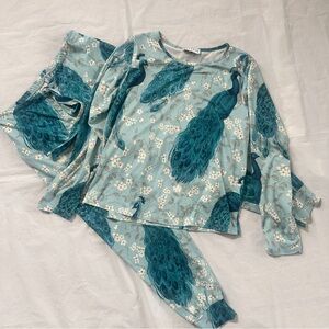 Masongrey Mason Grey cloud Jersey soft Peacock Print Pajama Set
